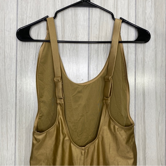 NWT Good American High Cut Deep Back One Piece Bodysuit in Gold Bronze size 4 XL - Picture 6 of 13